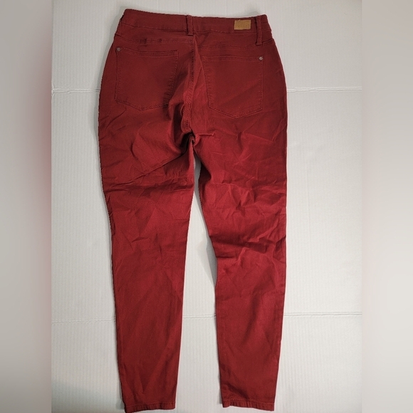 Judy Blue Jeans Sz 14 W High Rise Stretch Skinny Fit  Terracotta Burgundy - Picture 6 of 10